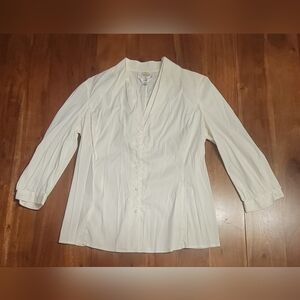 Women's Talbots White Buttoned Blouse Size 6
